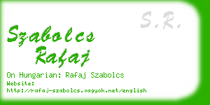 szabolcs rafaj business card